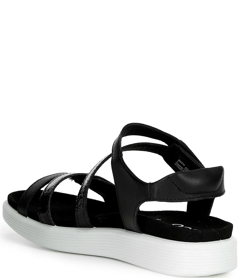 ECCO Soft Leather Banded Ankle Wrap Sandals