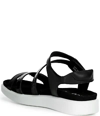 ECCO Soft Leather Banded Ankle Wrap Sandals