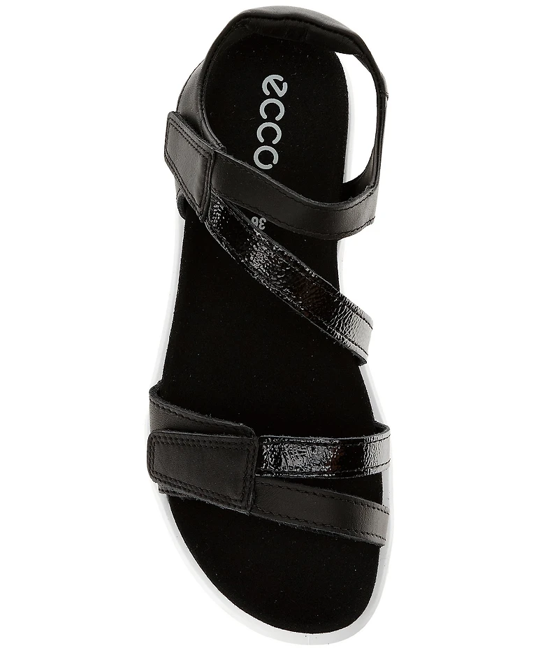 ECCO Soft Leather Banded Ankle Wrap Sandals