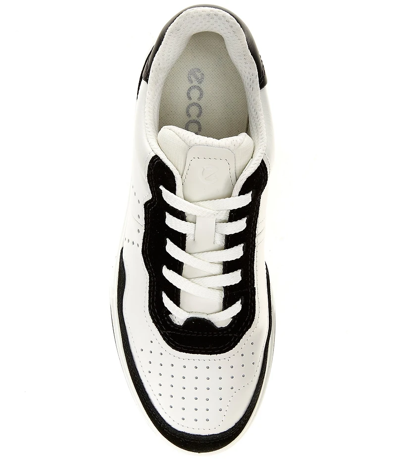 ECCO Street Court Perforated Leather Sneakers