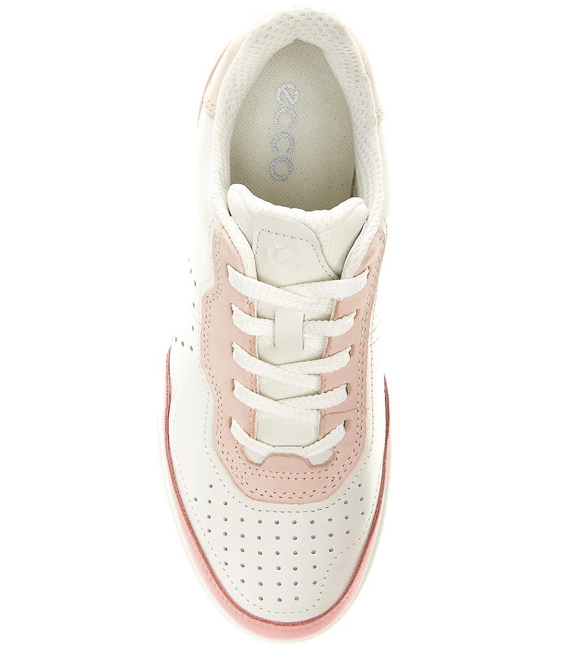 ECCO Street Court Perforated Leather Sneakers