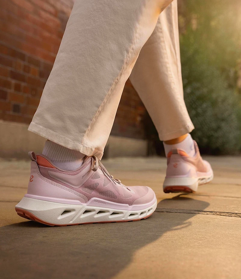 ECCO Women's Biom 720 Leather and Mesh Lace Up Sneakers