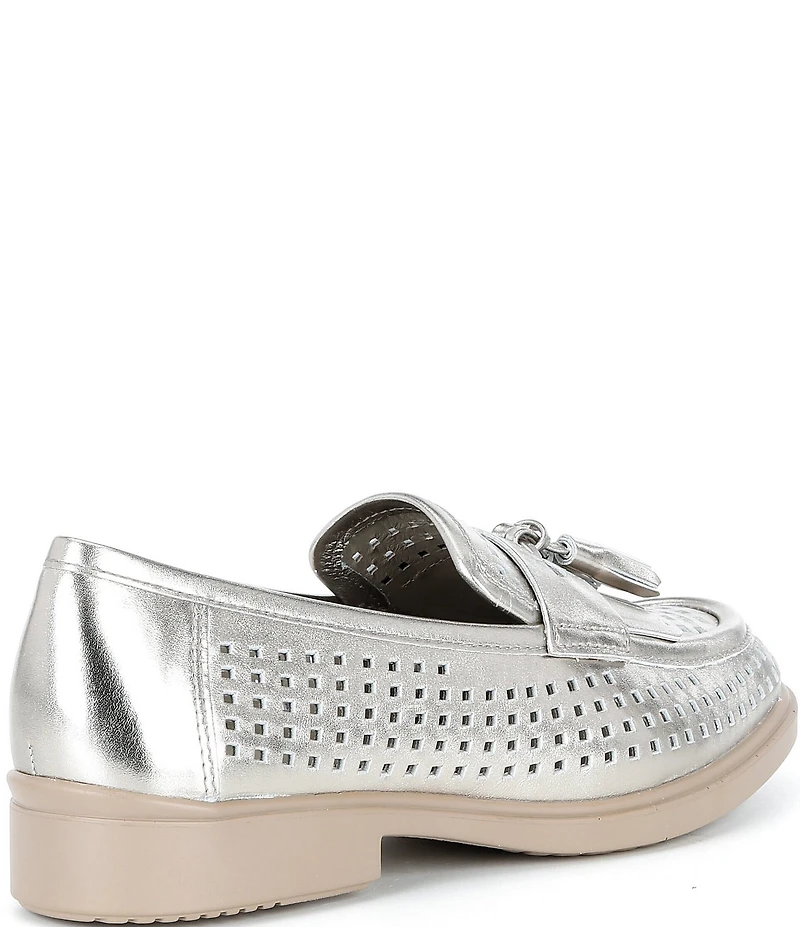 ECCO Women's Classic Perforated Leather Tassel Penny Loafers