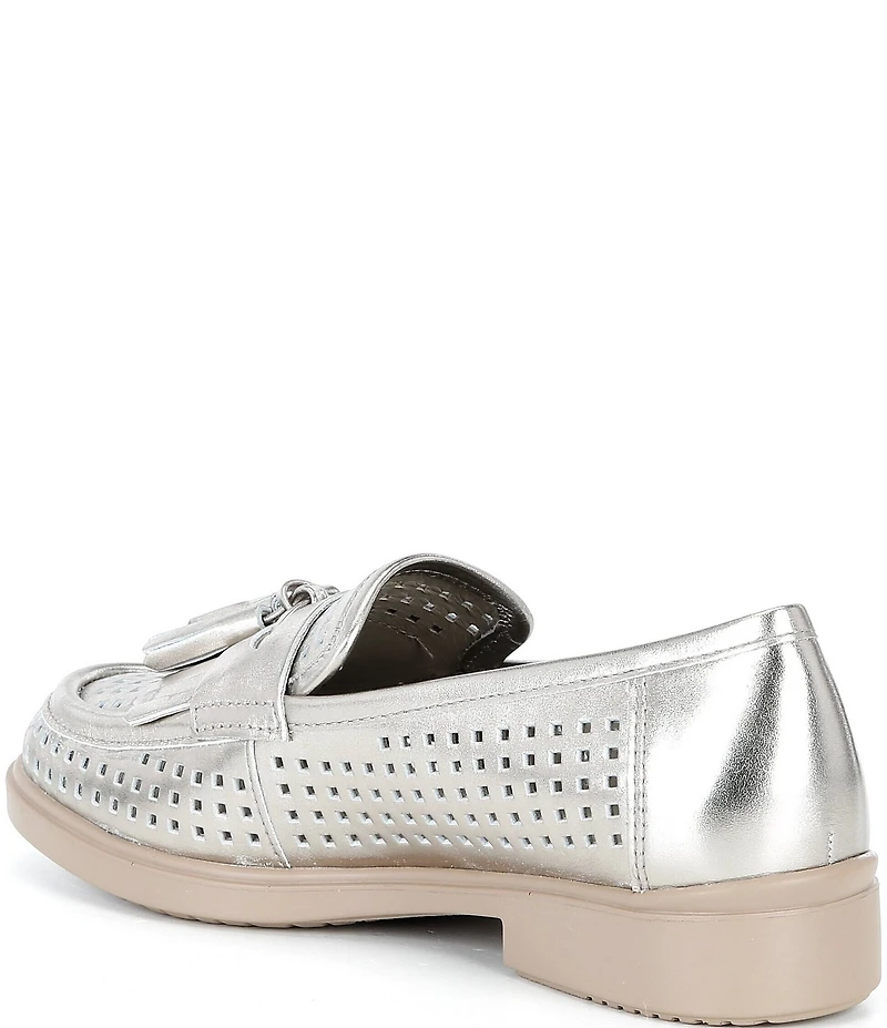 ECCO Women's Classic Perforated Leather Tassel Penny Loafers
