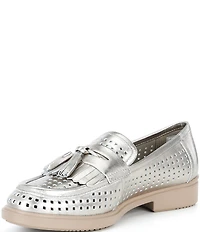 ECCO Women's Classic Perforated Leather Tassel Penny Loafers