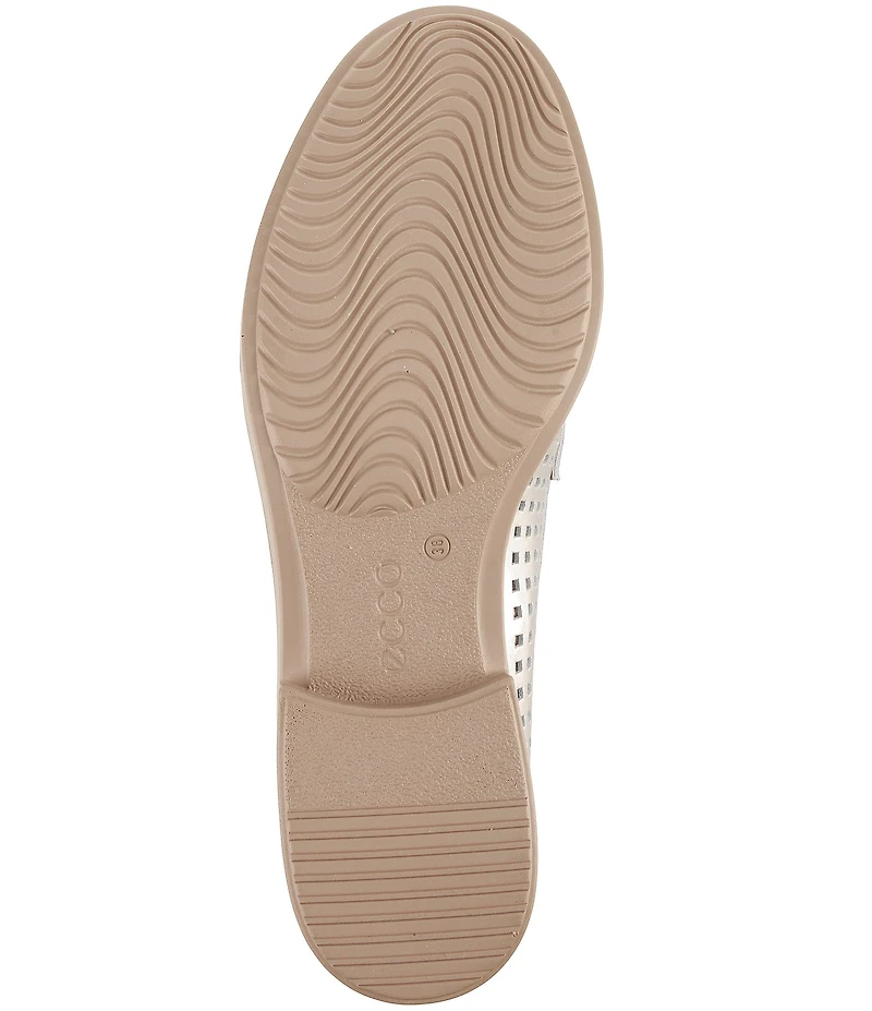 ECCO Women's Classic Perforated Leather Tassel Penny Loafers