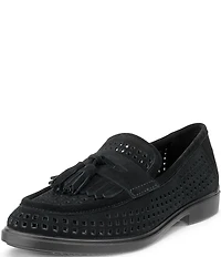 ECCO Women's Classic Perforated Suede Tassel Penny Loafers