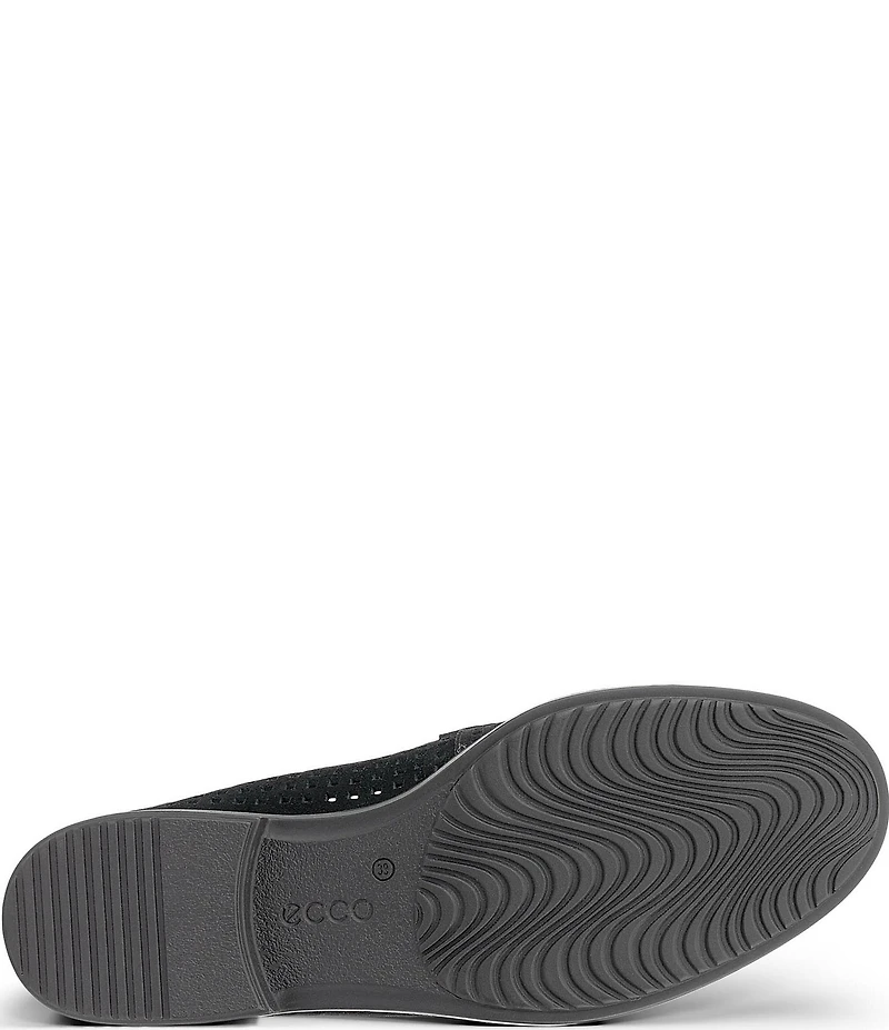 ECCO Women's Classic Perforated Suede Tassel Penny Loafers