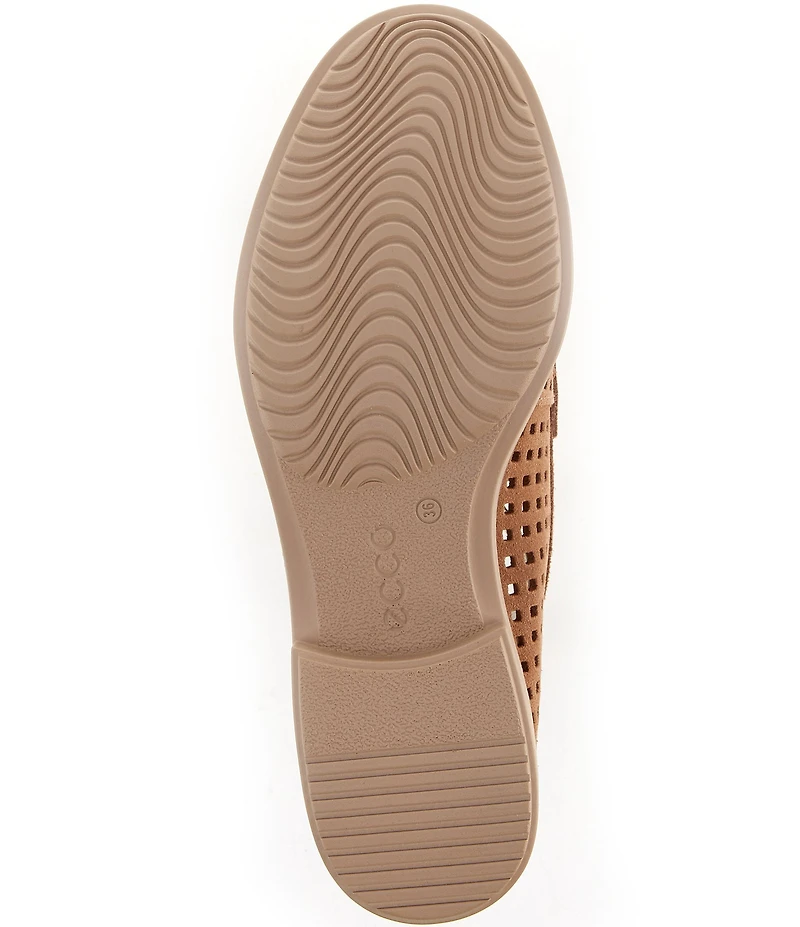 ECCO Women's Classic Perforated Suede Tassel Penny Loafers