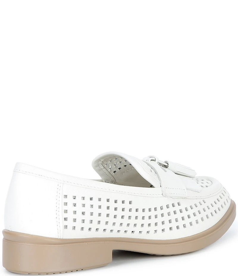 ECCO Women's Classic Perforated Suede Tassel Penny Loafers