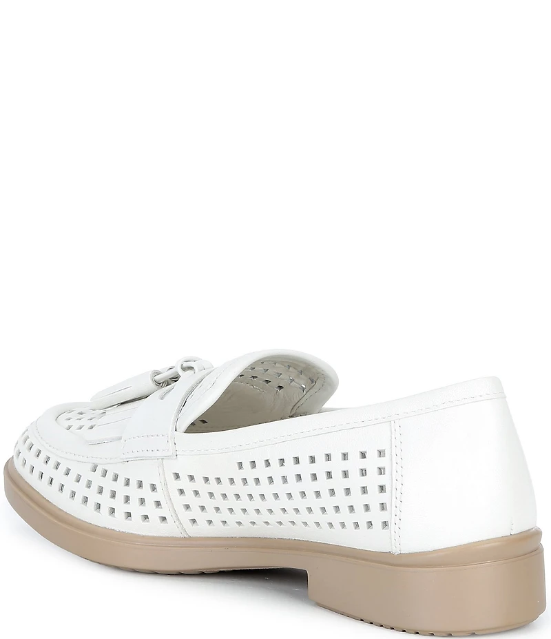ECCO Women's Classic Perforated Suede Tassel Penny Loafers