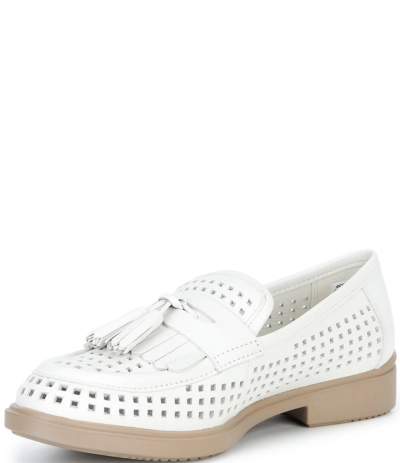 ECCO Women's Classic Perforated Suede Tassel Penny Loafers
