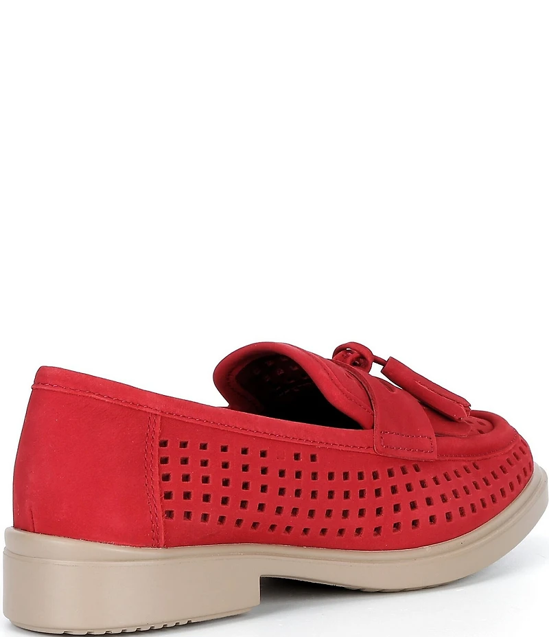ECCO Women's Classic Perforated Suede Tassel Penny Loafers