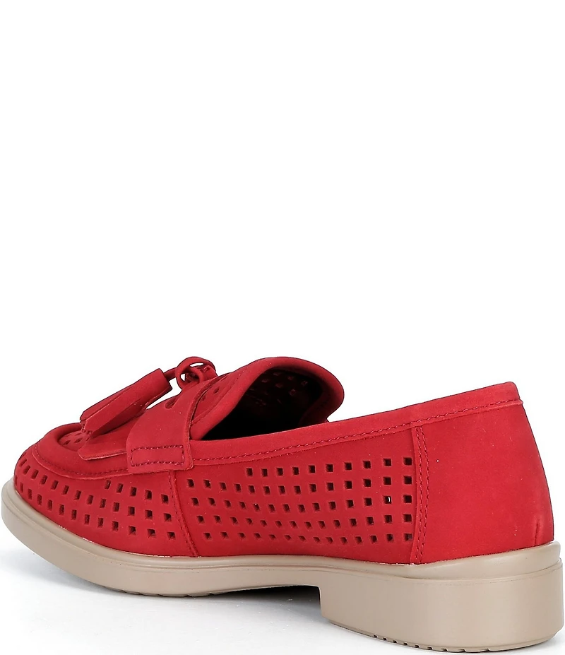 ECCO Women's Classic Perforated Suede Tassel Penny Loafers