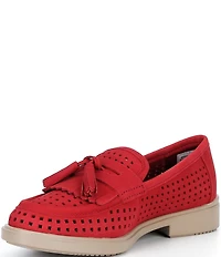 ECCO Women's Classic Perforated Suede Tassel Penny Loafers