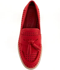 ECCO Women's Classic Perforated Suede Tassel Penny Loafers