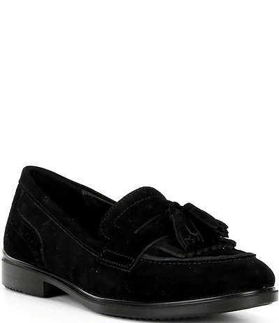 ECCO Women's Classic Tassel Suede Brogue Detail Penny Loafers