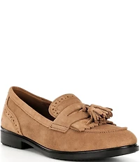ECCO Women's Classic Tassel Suede Brogue Detail Penny Loafers