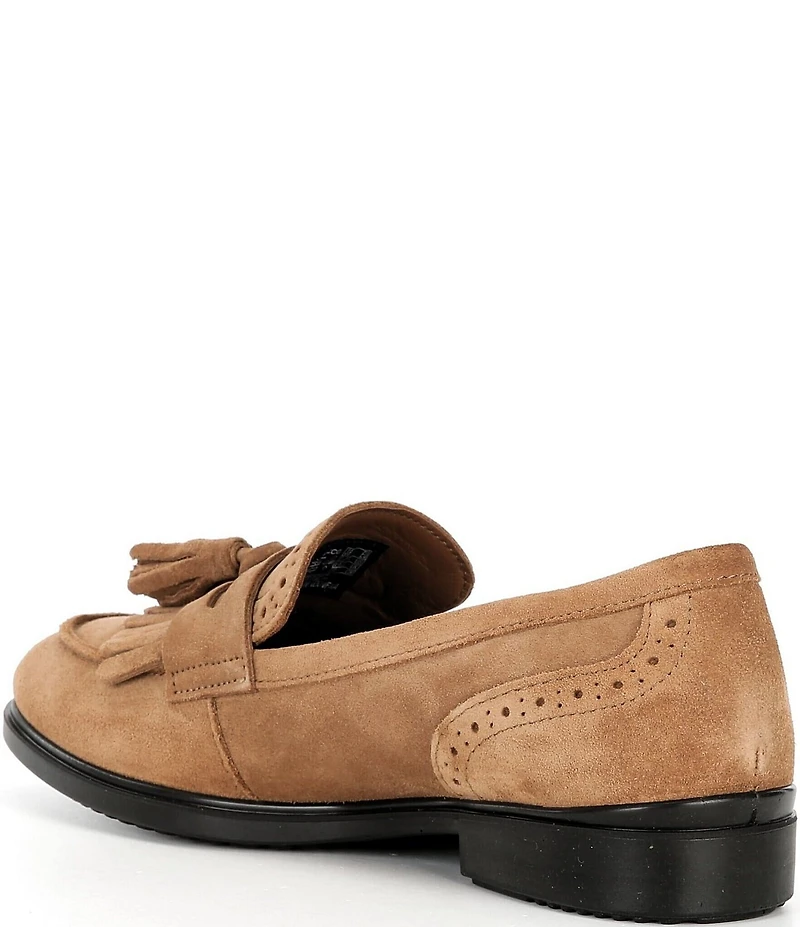 ECCO Women's Classic Tassel Suede Brogue Detail Penny Loafers