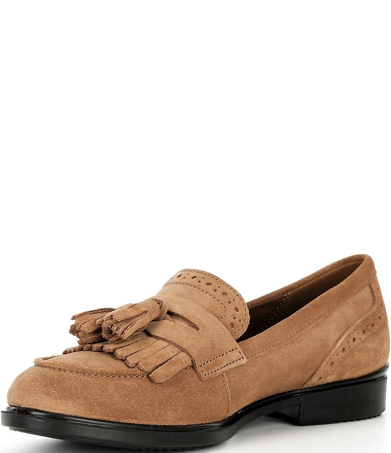 ECCO Women's Classic Tassel Suede Brogue Detail Penny Loafers