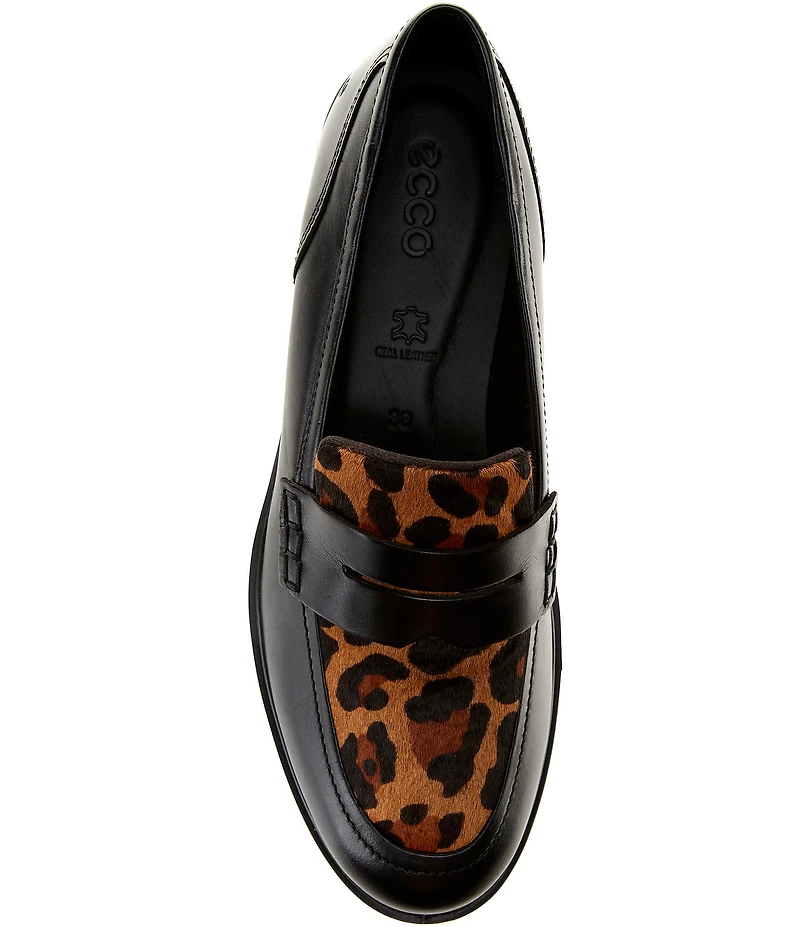 ECCO Women's Classic 15 Leopard Leather Penny Loafers