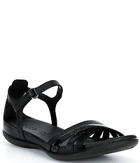 ECCO Women's Flash Leather and Patent Ankle Wrap Sandals