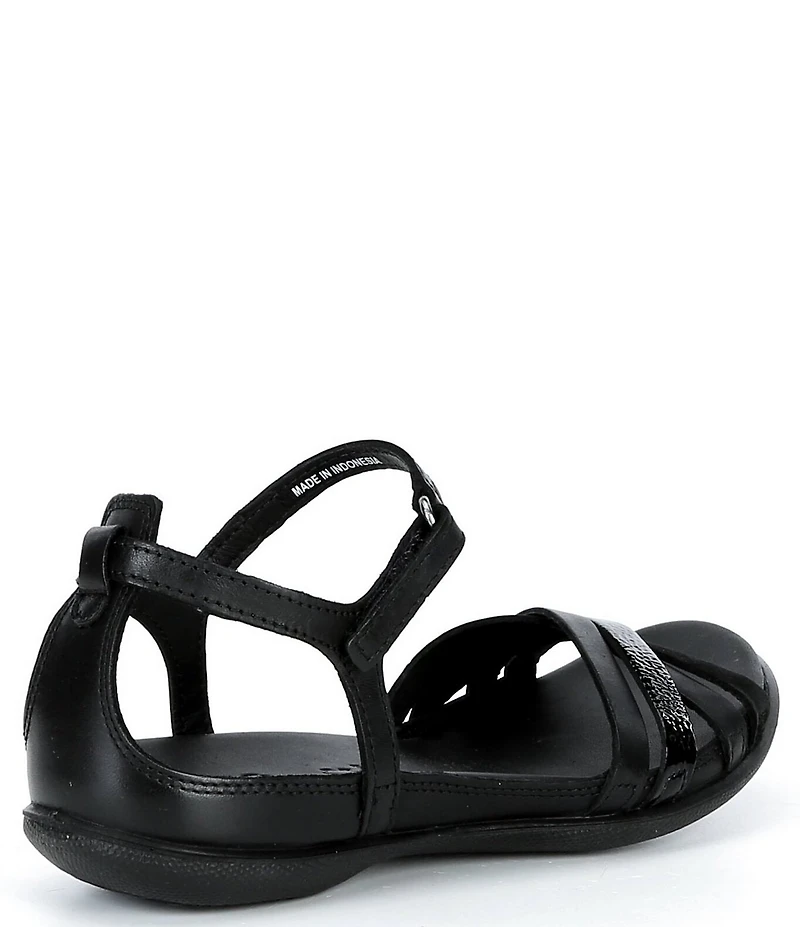 ECCO Women's Flash Leather and Patent Ankle Wrap Sandals