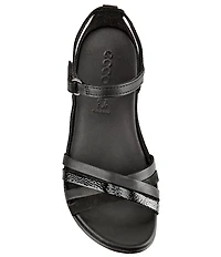 ECCO Women's Flash Leather and Patent Ankle Wrap Sandals