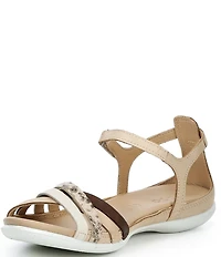 ECCO Women's Flash Multi Leather Ankle Wrap Sandals