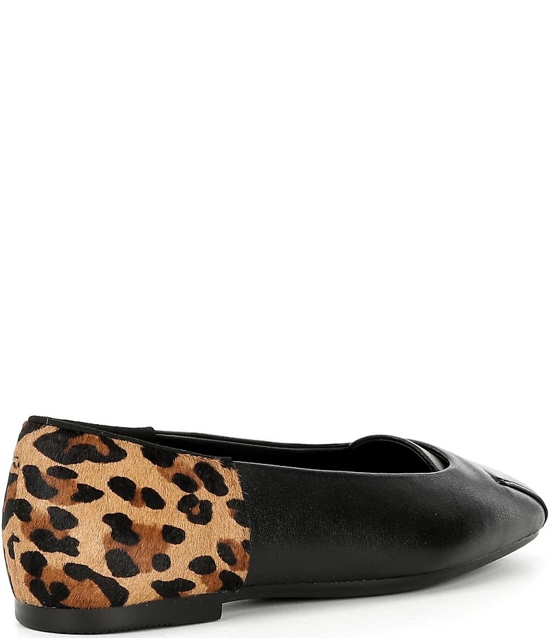 ECCO Women's Margot Origami Leopard Leather Ballerina Flats