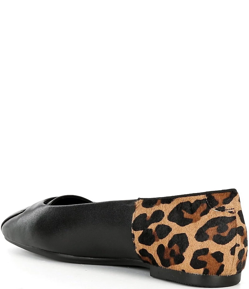 ECCO Women's Margot Origami Leopard Leather Ballerina Flats