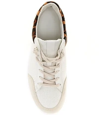 ECCO Women's Soft 60 Leopard Perforated Leather Lace Up Sneakers