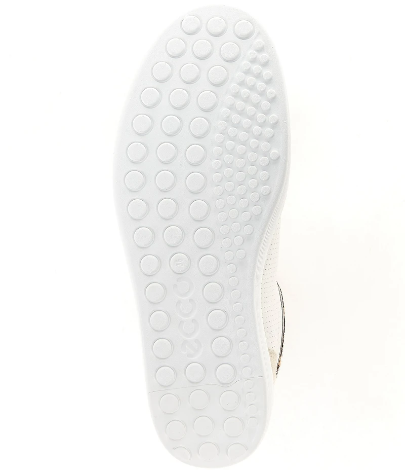 ECCO Women's Soft 60 Leopard Perforated Leather Lace Up Sneakers
