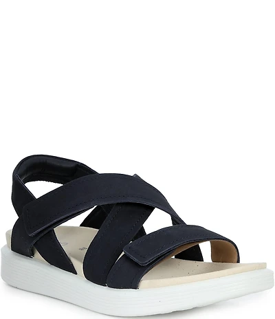 ECCO Women's Soft Cross Strap Leather Slingback Sandals