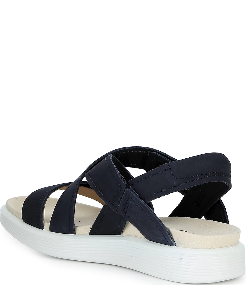 ECCO Women's Soft Cross Strap Leather Slingback Sandals