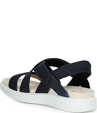 ECCO Women's Soft Cross Strap Leather Slingback Sandals