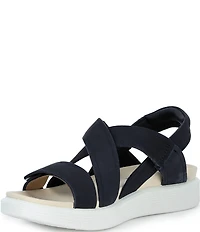 ECCO Women's Soft Cross Strap Leather Slingback Sandals