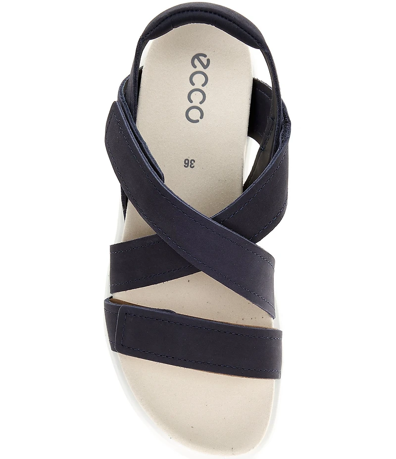 ECCO Women's Soft Cross Strap Leather Slingback Sandals