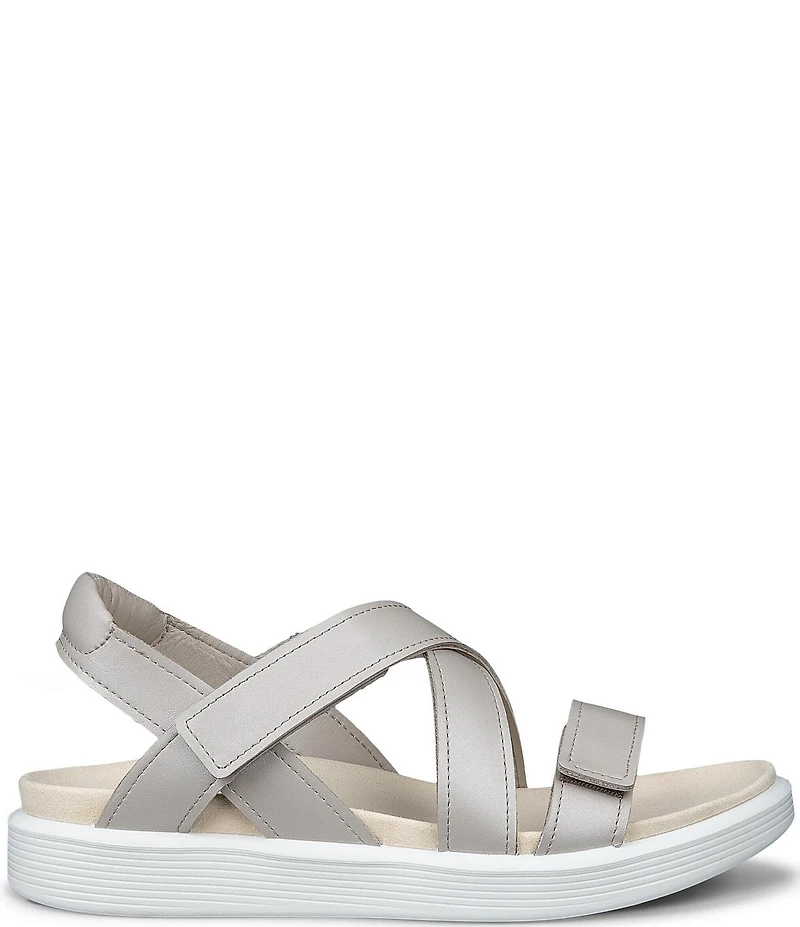 ECCO Women's Soft Cross Strap Leather Slingback Sandals