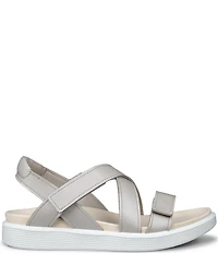 ECCO Women's Soft Cross Strap Leather Slingback Sandals
