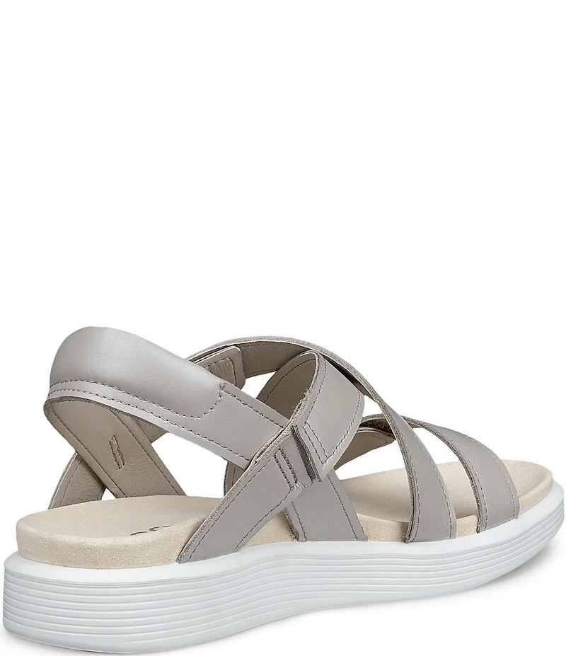 ECCO Women's Soft Cross Strap Leather Slingback Sandals