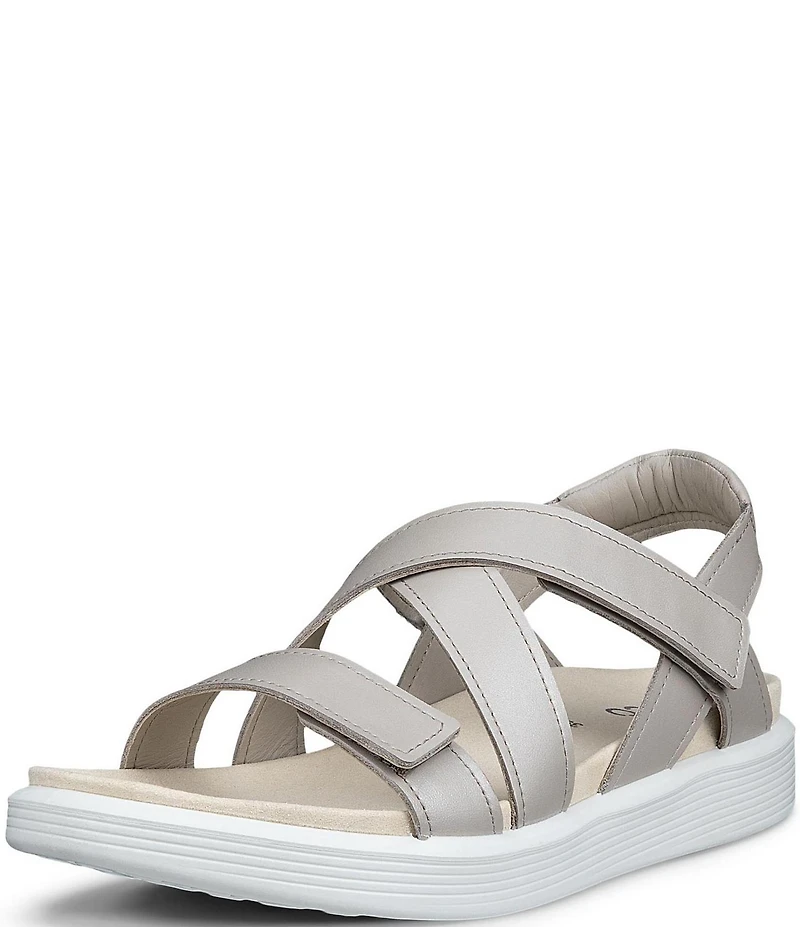 ECCO Women's Soft Cross Strap Leather Slingback Sandals