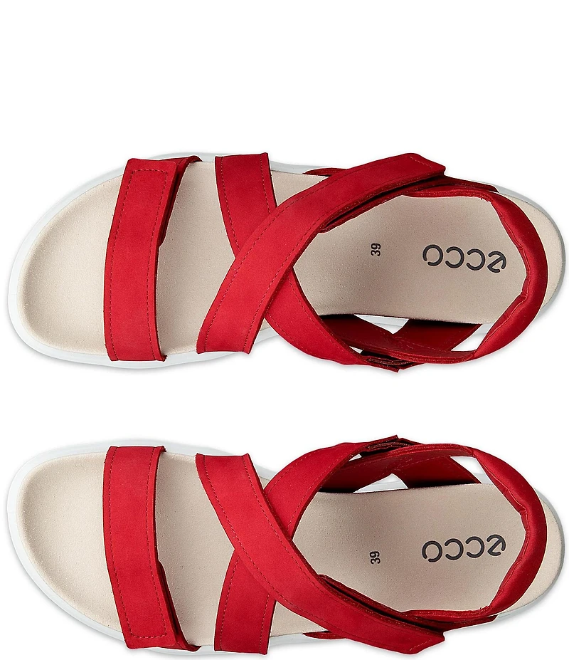 ECCO Women's Soft Cross Strap Leather Slingback Sandals