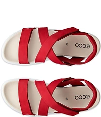 ECCO Women's Soft Cross Strap Leather Slingback Sandals