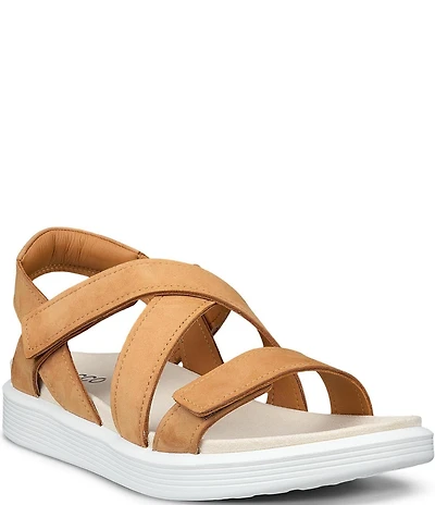 ECCO Women's Soft Cross Strap Suede Slingback Sandals