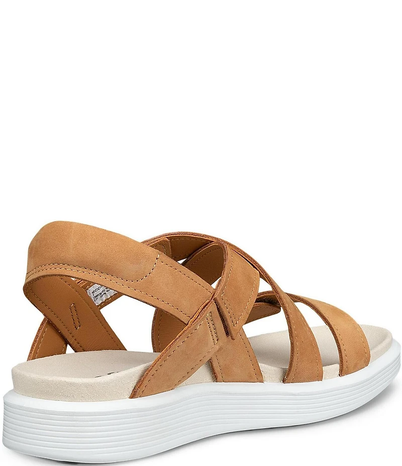ECCO Women's Soft Cross Strap Suede Slingback Sandals