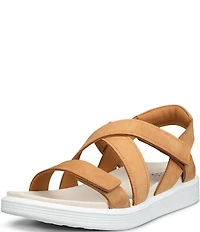 ECCO Women's Soft Cross Strap Suede Slingback Sandals