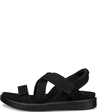 ECCO Women's Soft Cross Strap Suede Slingback Sandals