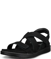 ECCO Women's Soft Cross Strap Suede Slingback Sandals