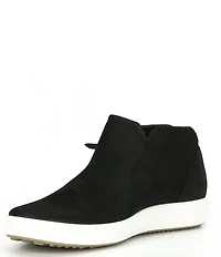 ECCO Women's Soft 7 Nubuck Low Zip Sneaker Booties